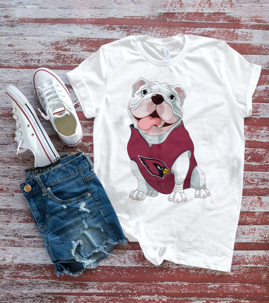Arizona Cardinals Bulldog In Team Jersey T-Shirt