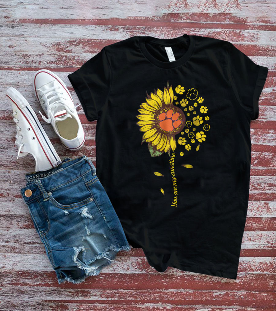 Sunflower Paw Prints You Are My Sunshine T-Shirt