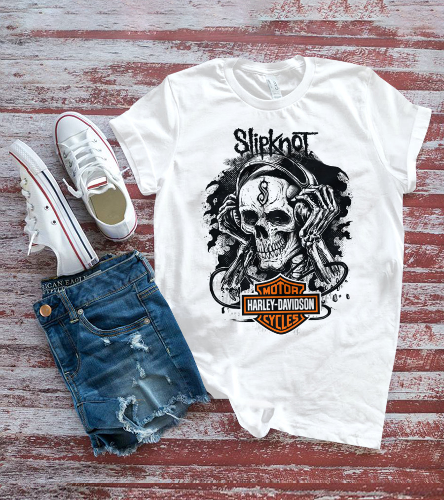 Slipknot Harley Davidson Cycles Skull T-Shirt