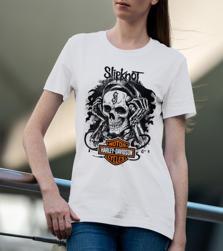 Slipknot Harley Davidson Cycles Skull T-Shirt