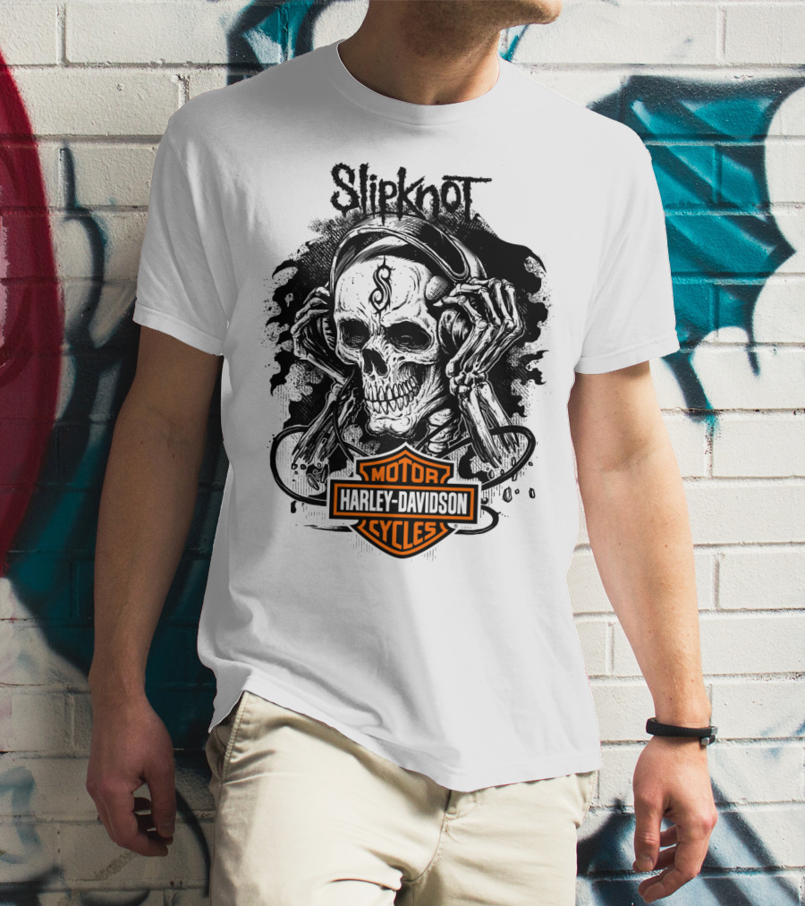 Slipknot Harley Davidson Cycles Skull T-Shirt