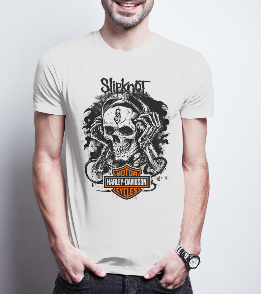 Slipknot Harley Davidson Cycles Skull T-Shirt