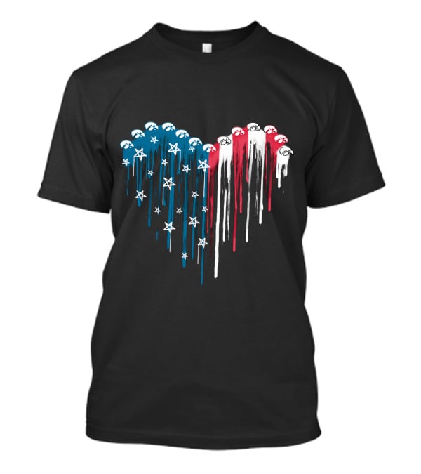 Iowa Hawkeyes Heart Dripping Stars And Stripes T-Shirt