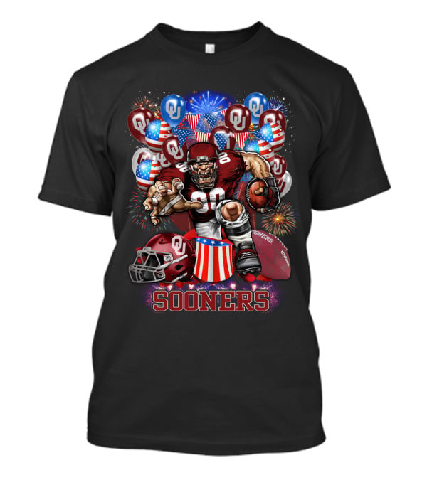 Ncaa Oklahoma Sooners Football Celebration With Fireworks And Balloons T-Shirt