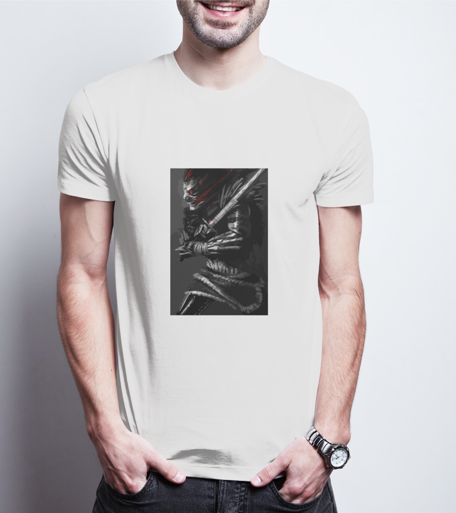 Dark Sword-Wielding Assassin Warrior T-Shirt