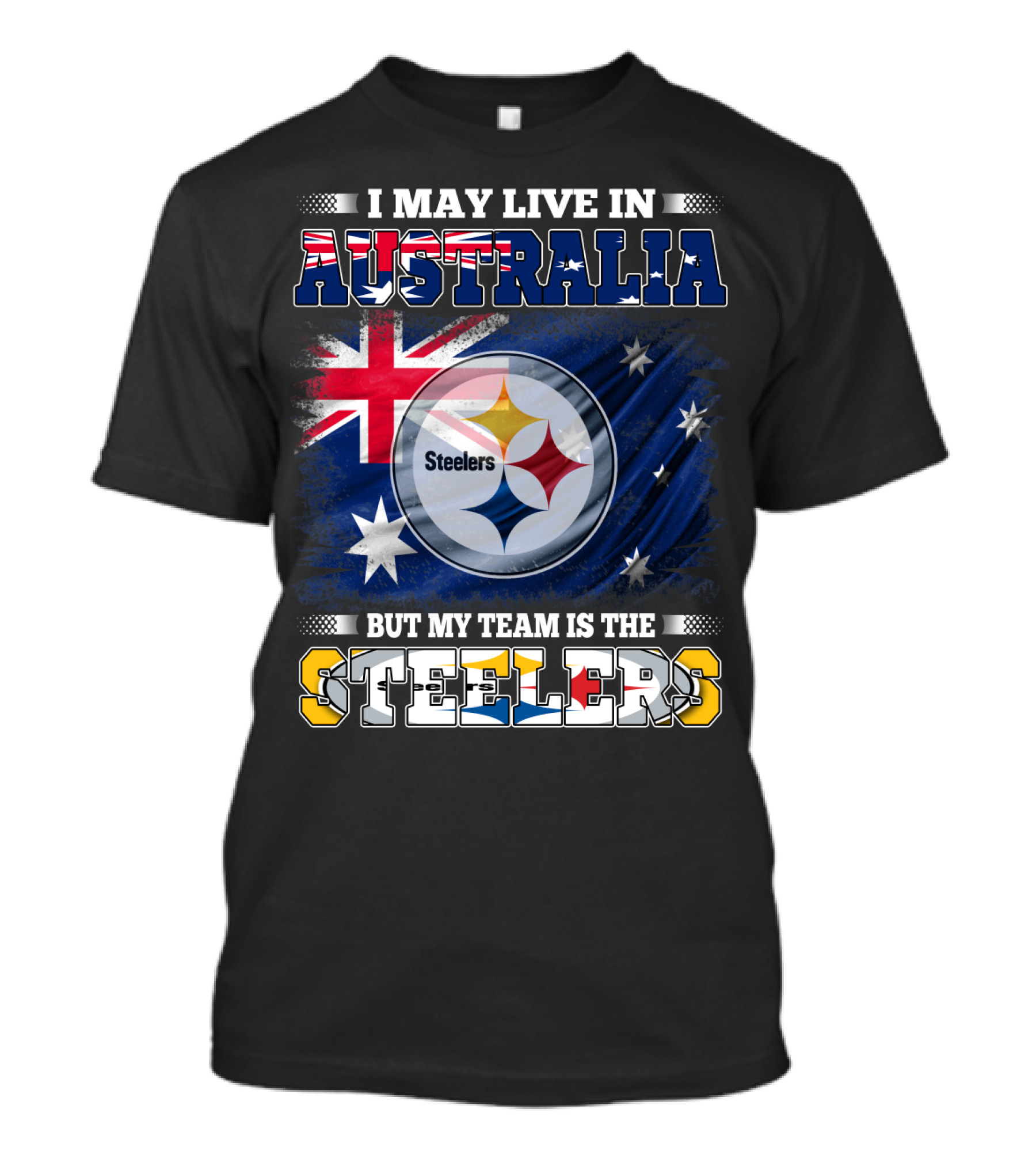 Australia Pride With Steelers Loyalty Fusion T-Shirt