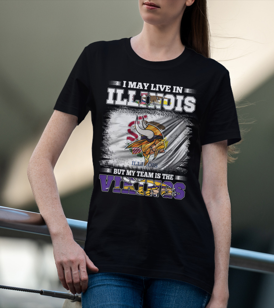 Illinois Loyalty With Vikings Team Pride Flag T-Shirt