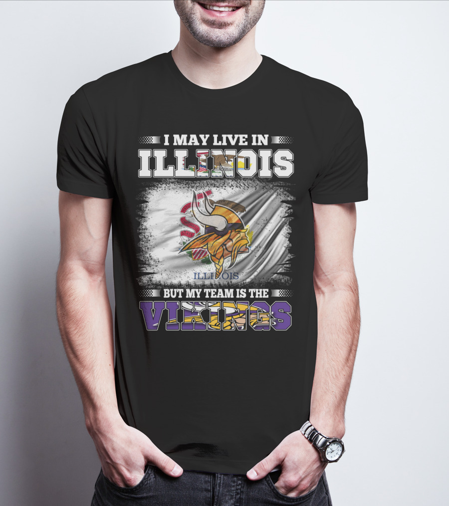 Illinois Loyalty With Vikings Team Pride Flag T-Shirt