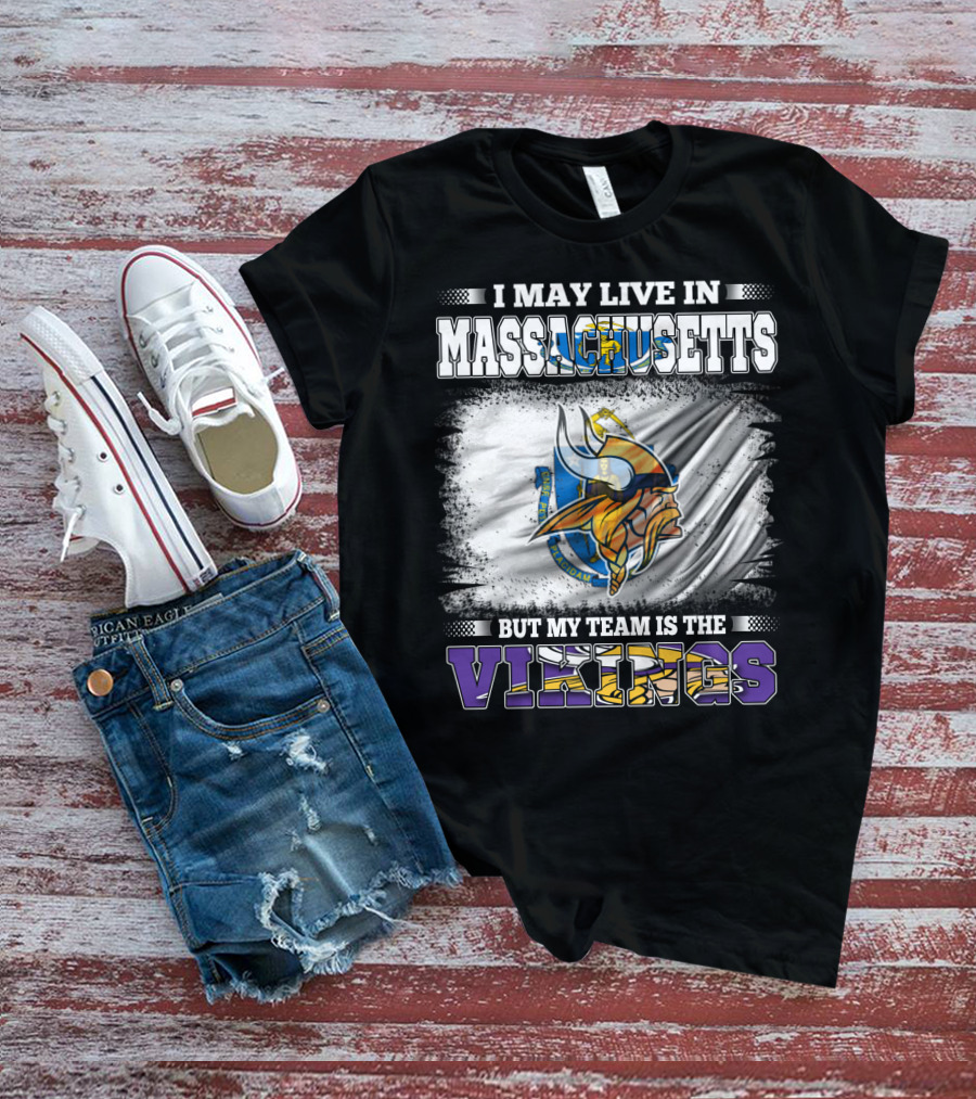Massachusetts Pride NFL Vikings Team Loyalty Fan T-Shirt
