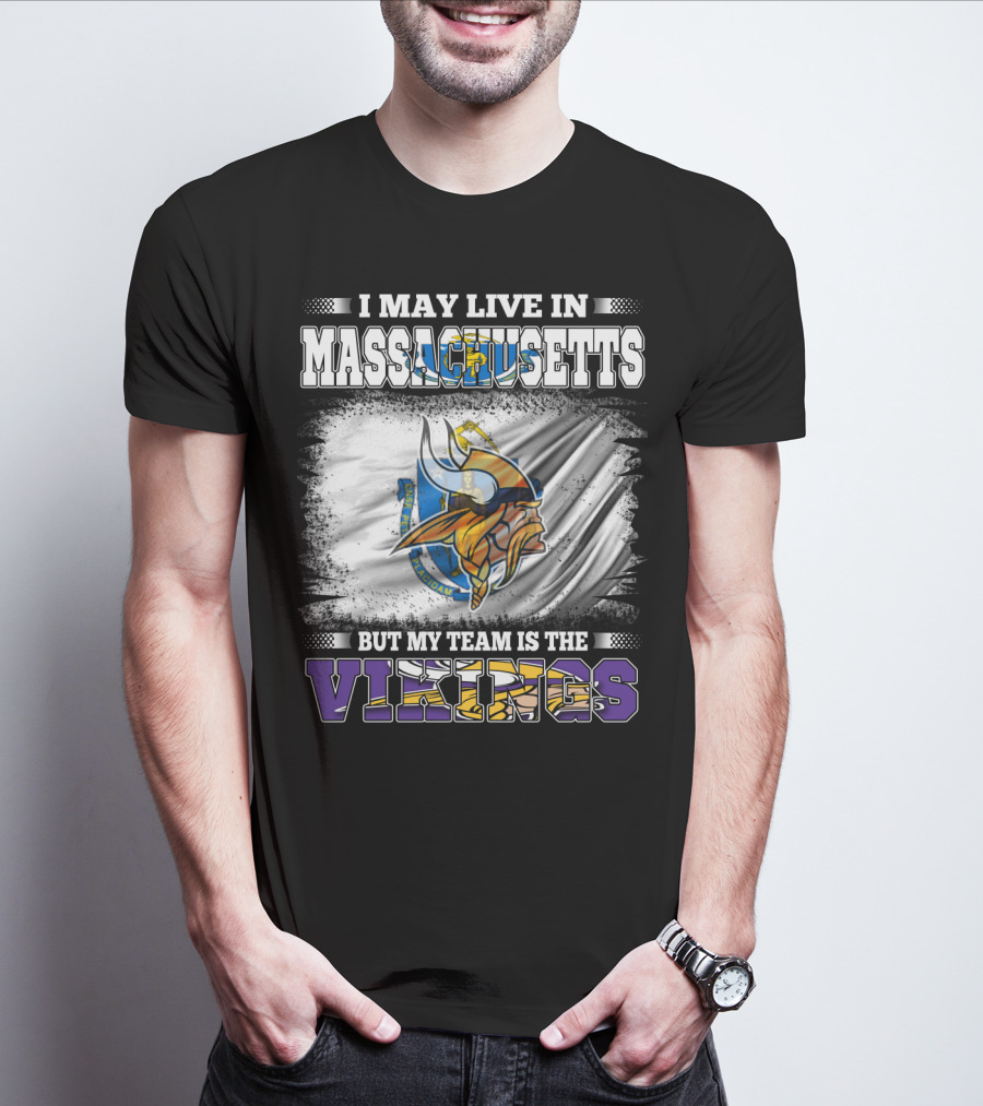 Massachusetts Pride NFL Vikings Team Loyalty Fan T-Shirt