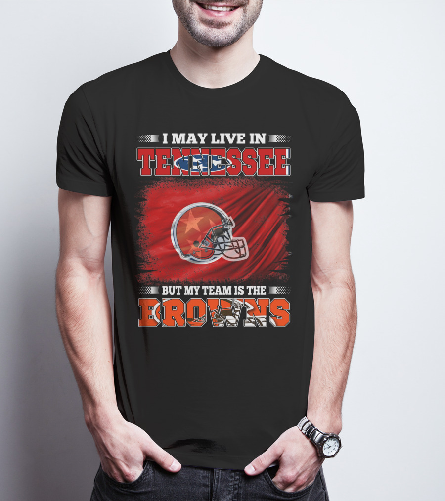 Tennessee Fan Loyalty Browns Football Team Helmet T-Shirt