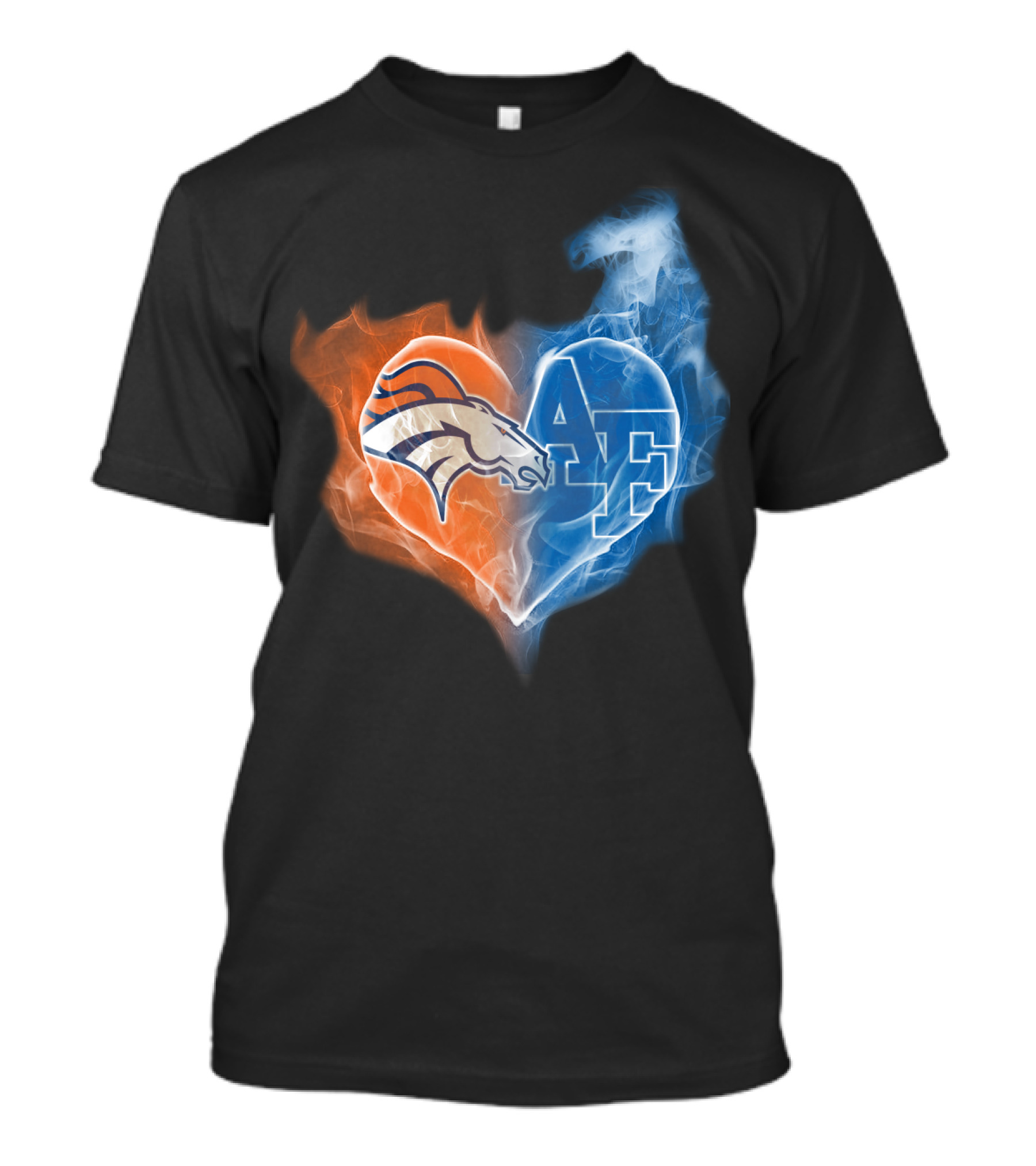 Broncos Air Force Falcons Heart T-Shirt