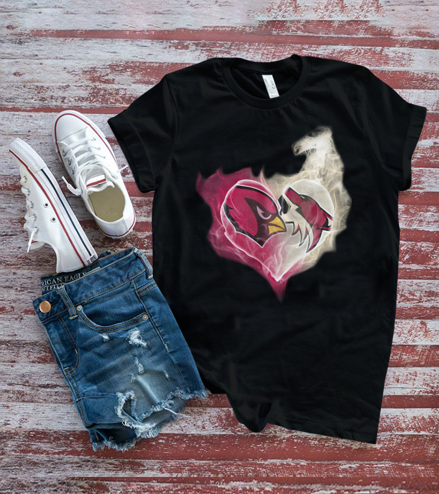 Cardinal Arizona Coyotes Heart Emblem T-Shirt