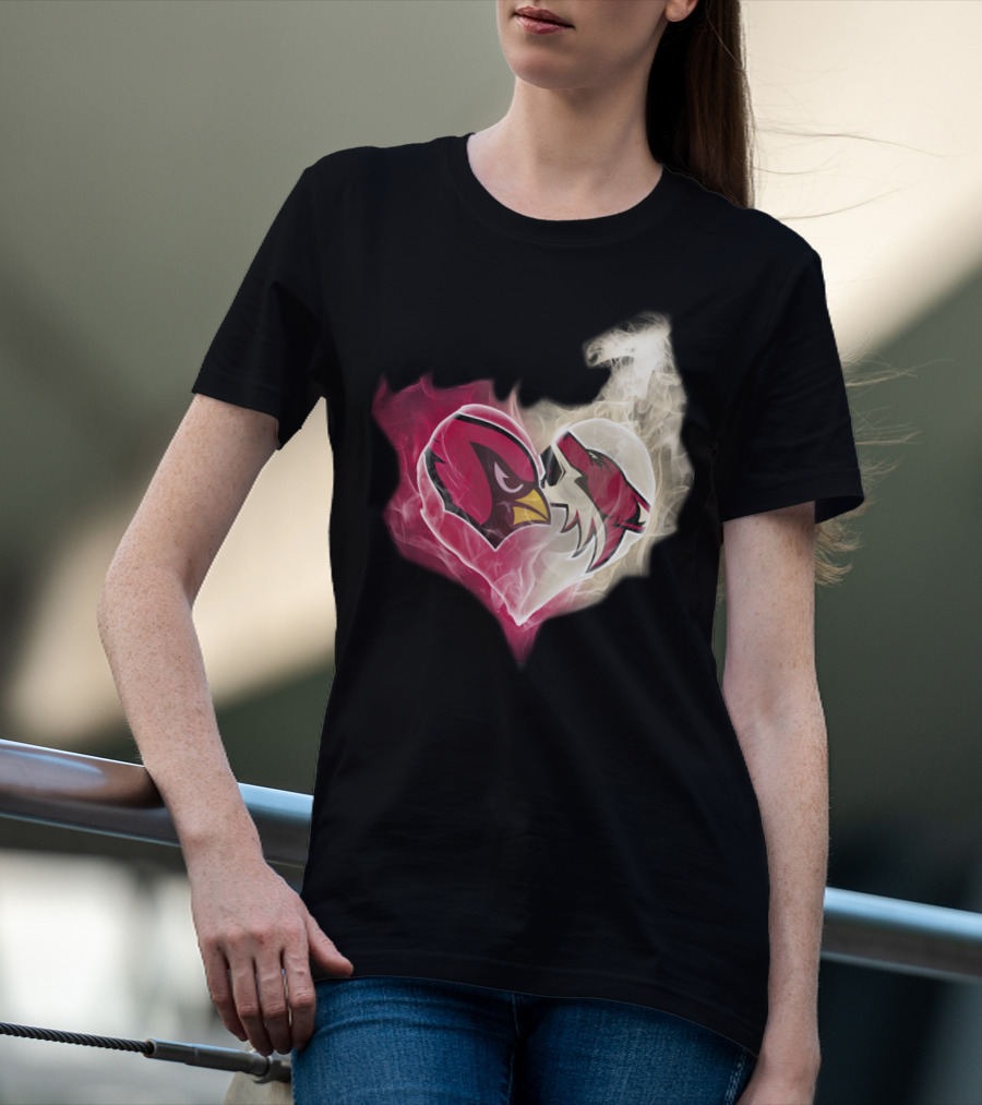Cardinal Arizona Coyotes Heart Emblem T-Shirt