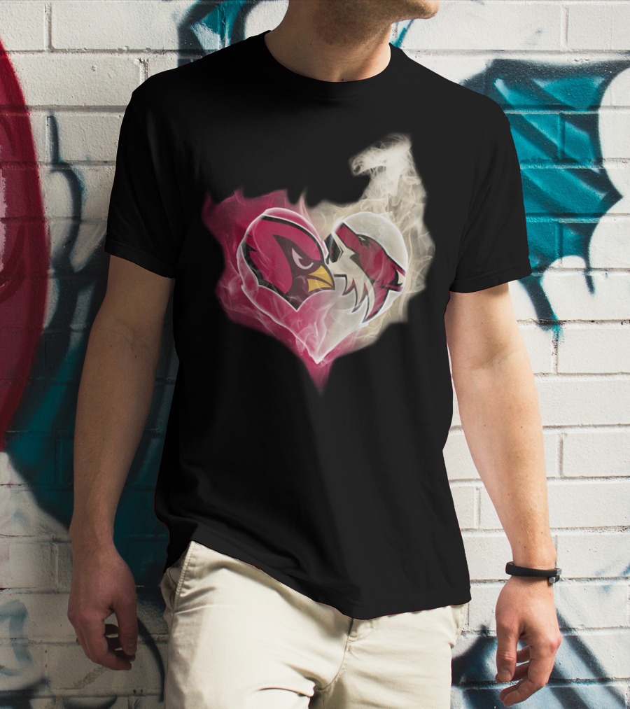 Cardinal Arizona Coyotes Heart Emblem T-Shirt