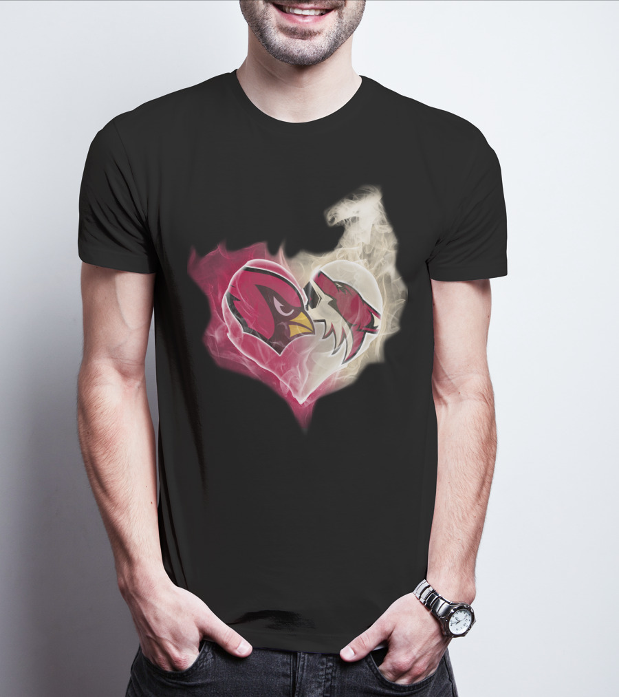 Cardinal Arizona Coyotes Heart Emblem T-Shirt