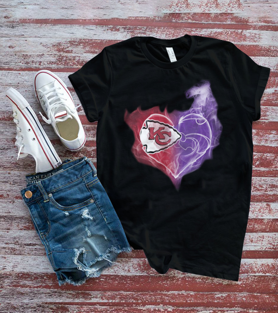 Kansas City Chiefs Kansas State Wildcats Heart T-Shirt