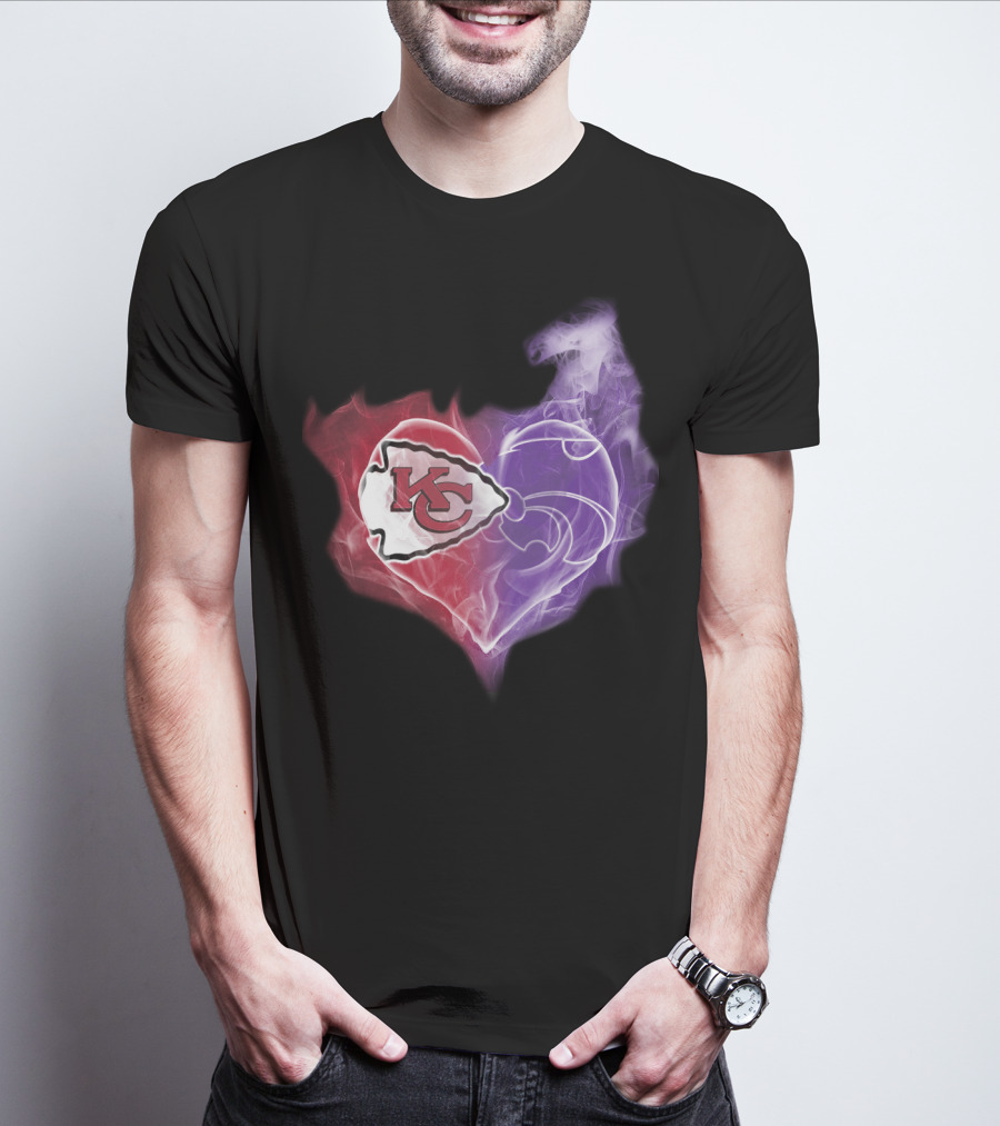 Kansas City Chiefs Kansas State Wildcats Heart T-Shirt