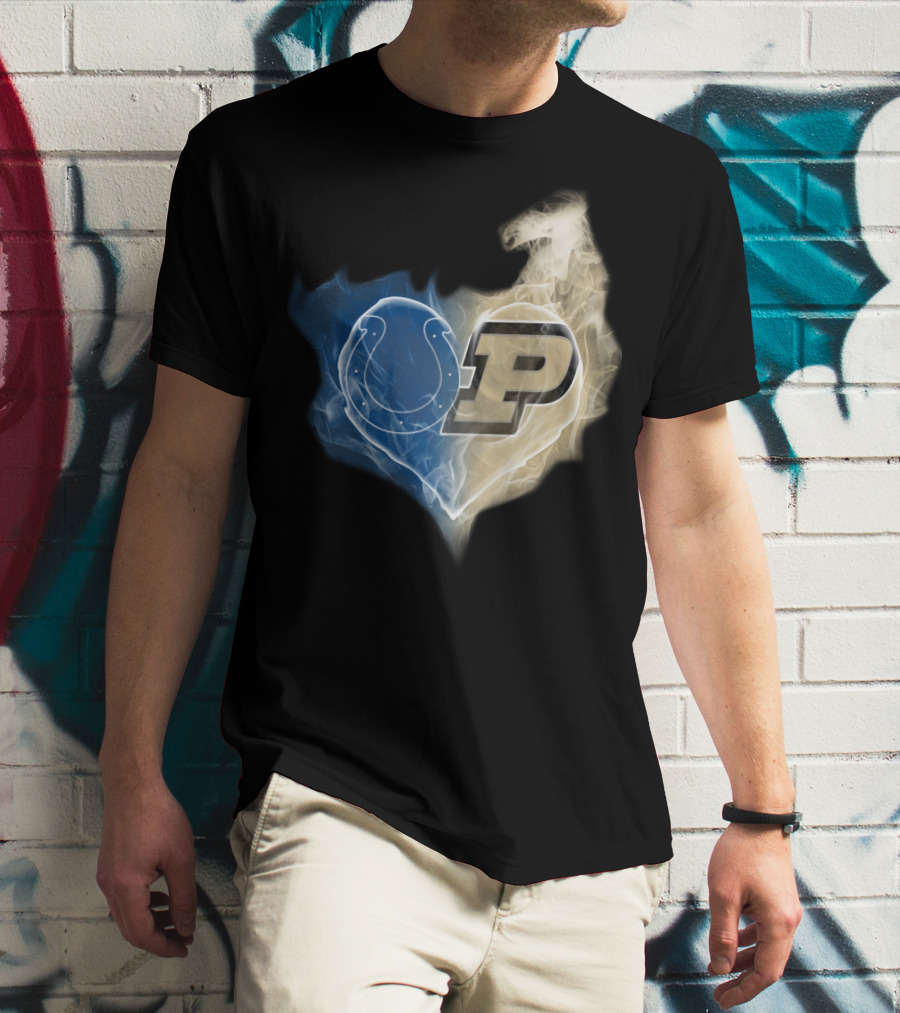Colts Purdue Boilermakers Heart T-Shirt
