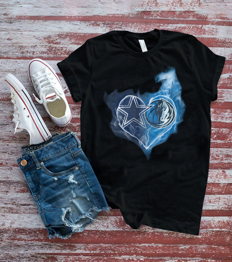 Dallas Cowboys Maverick Heart Sports Logo Collaboration T-Shirt