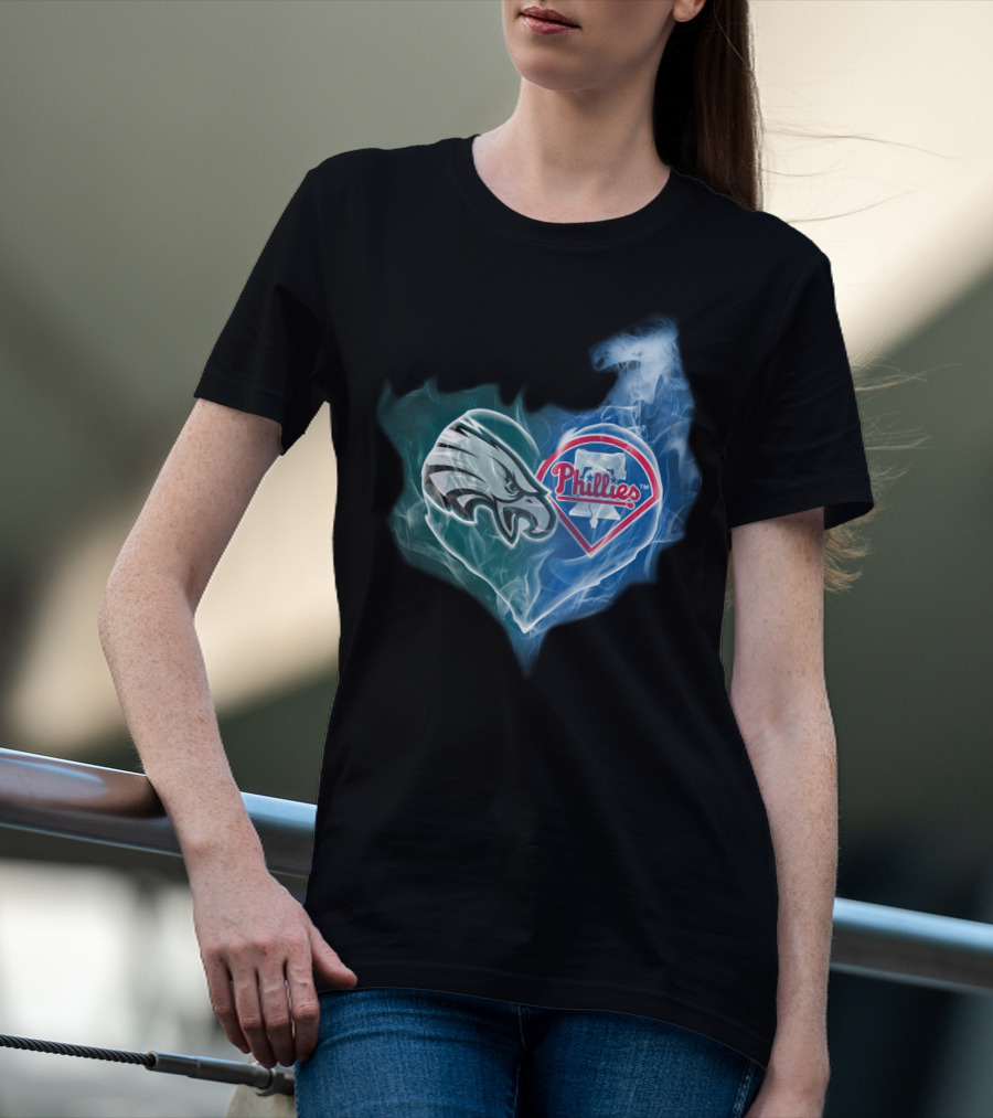 Philadelphia Eagles Phillies Heart T-Shirt