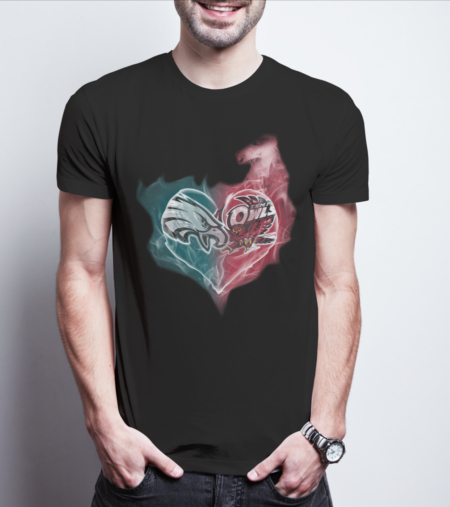 Eagles Temple Owls Heart Fusion T-Shirt