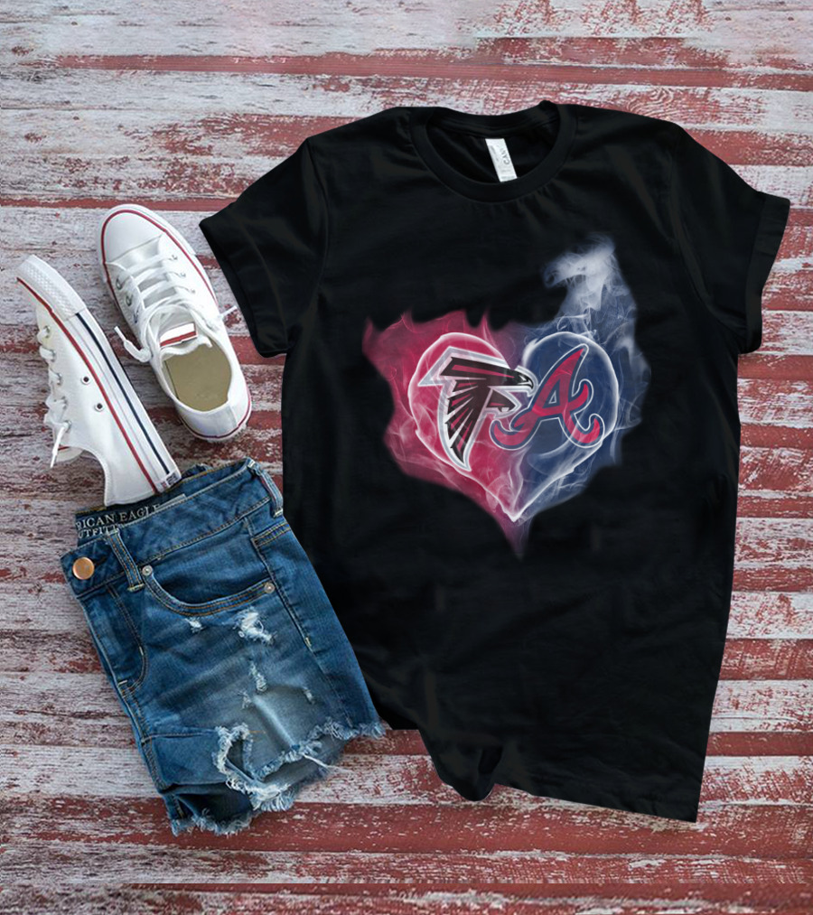 Atlanta Falcons And Braves Heart T-Shirt