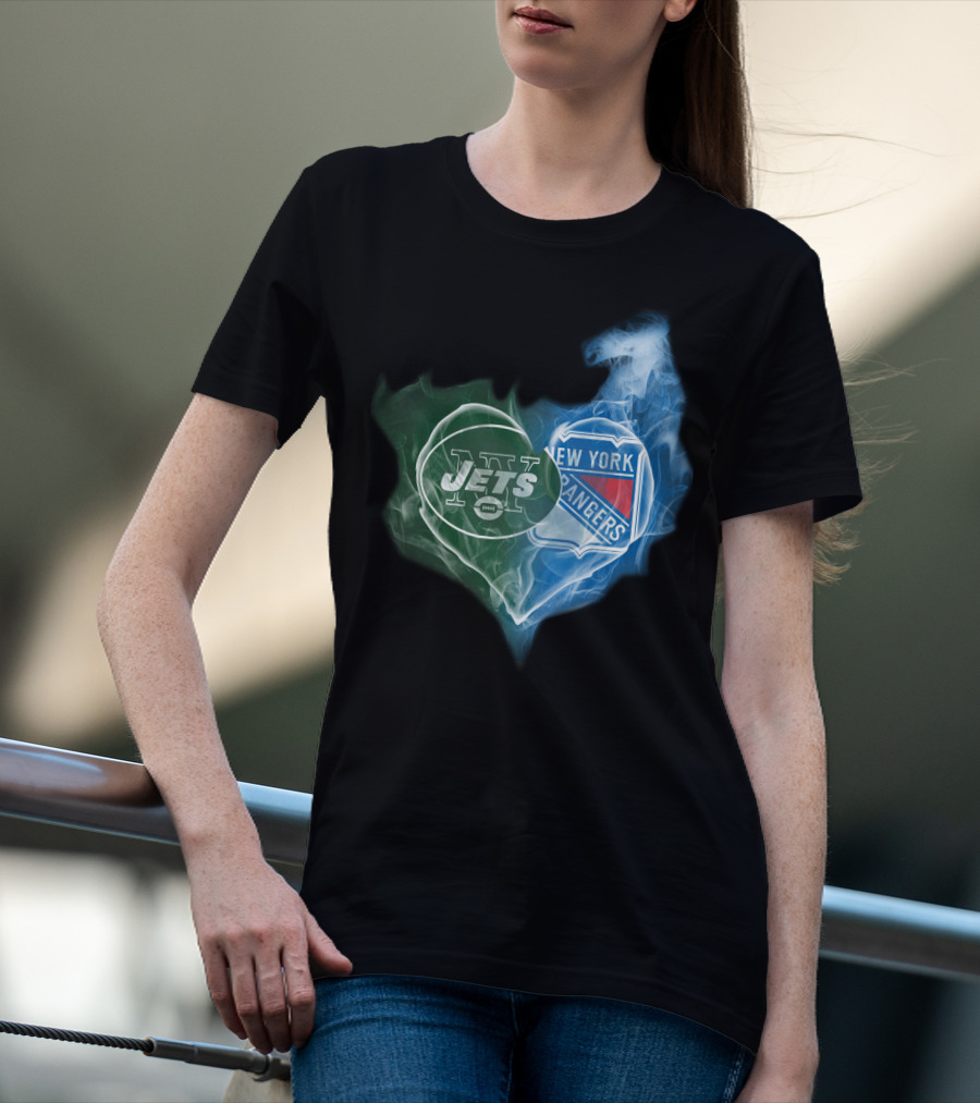 Jets New York Rangers Heart Smoke Fusion T-Shirt