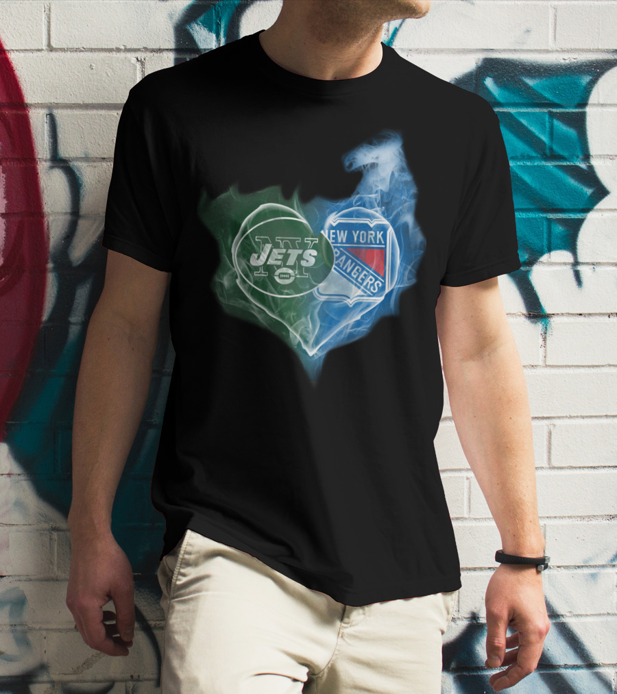 Jets New York Rangers Heart Smoke Fusion T-Shirt