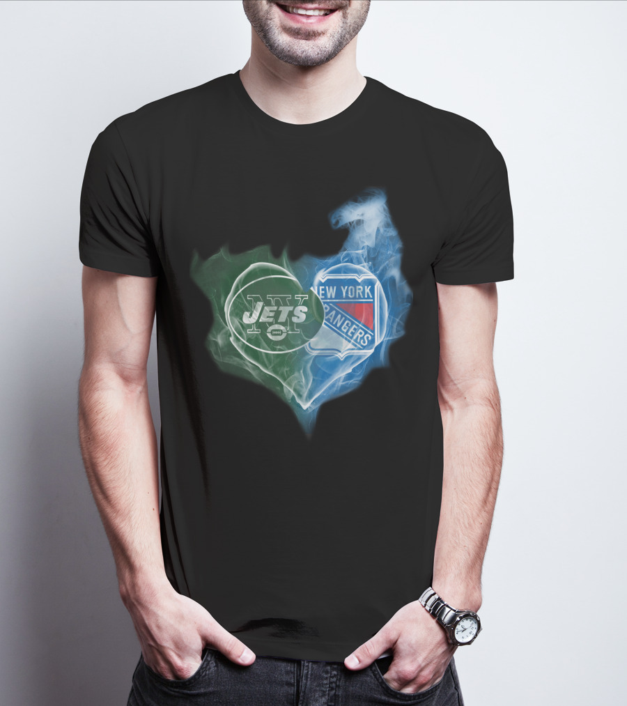 Jets New York Rangers Heart Smoke Fusion T-Shirt