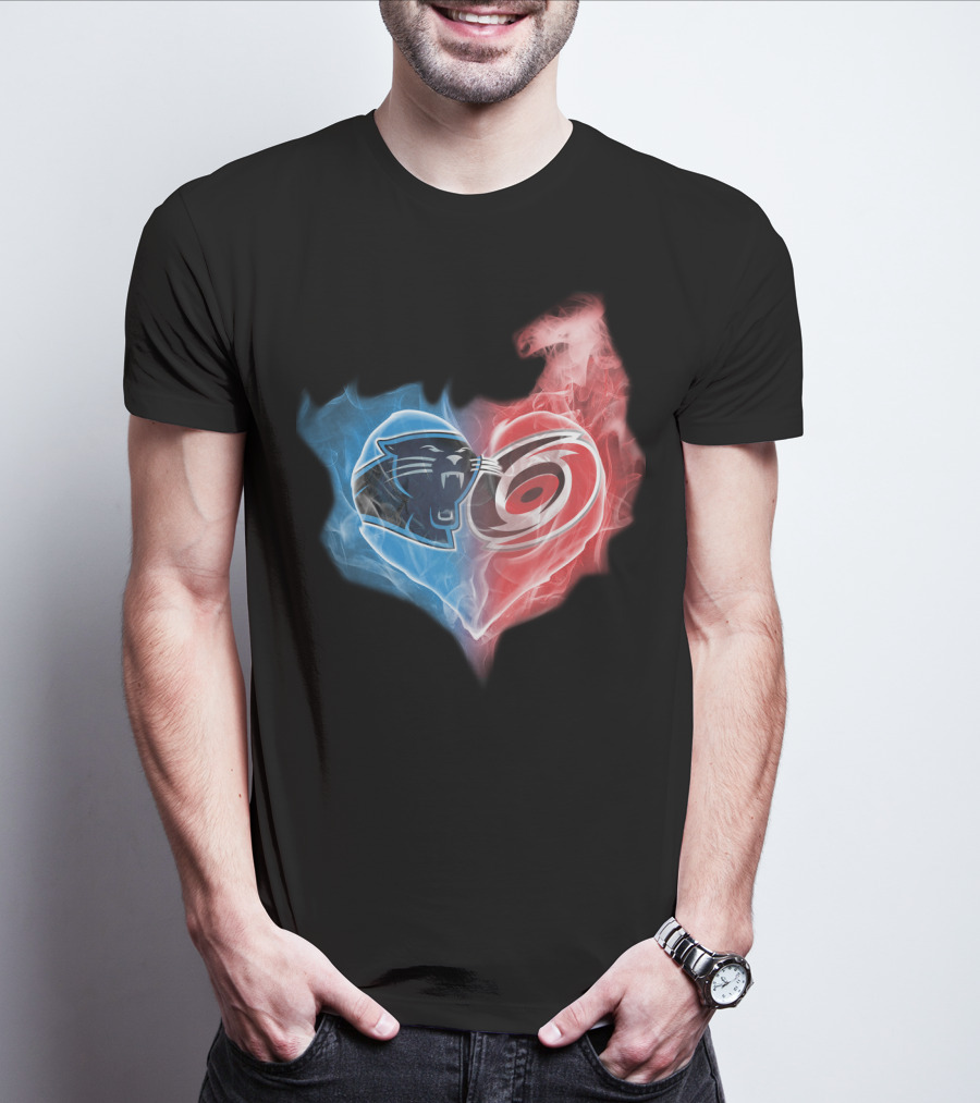 Panthers Hurricanes Heart Blend T-Shirt