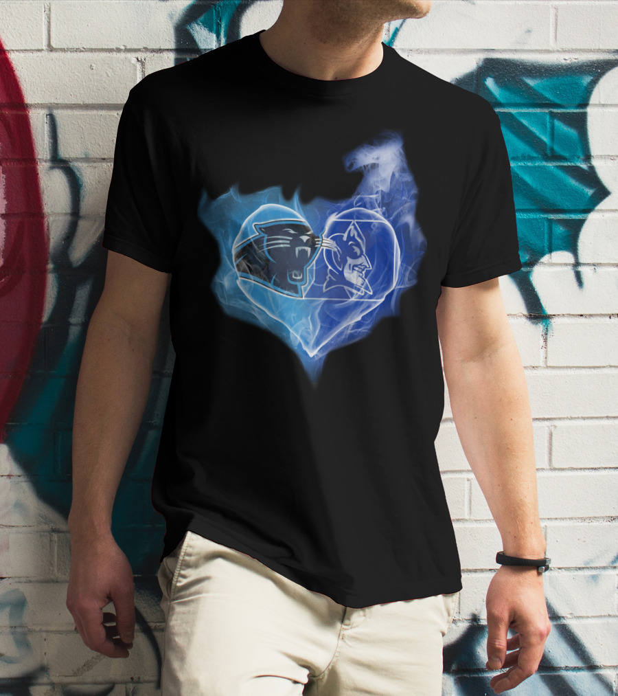 Panthers Duke Blue Devils Heart Fusion T-Shirt