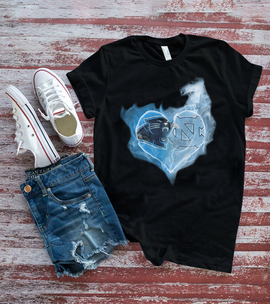 Panthers Tar Heels Heart North Carolina T-Shirt
