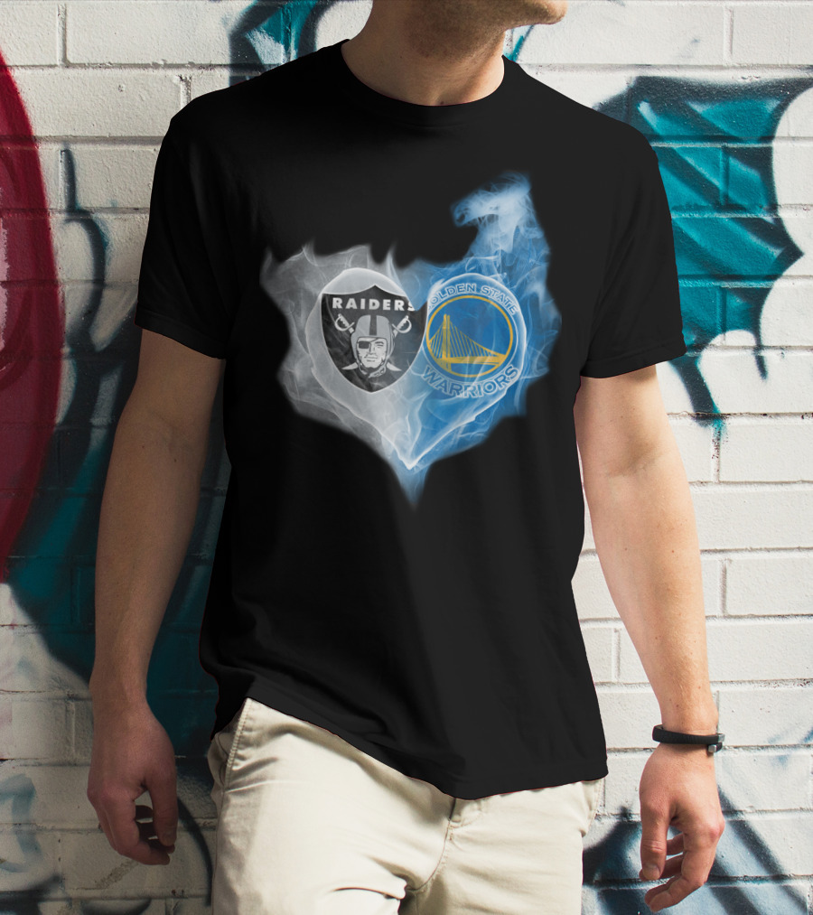 Raiders Golden State Warriors Heart Fusion T-Shirt