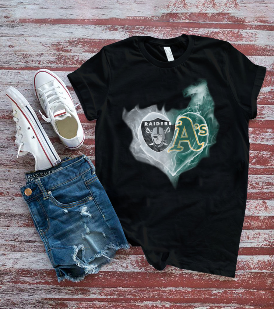 Raiders A's Heart Smoke T-Shirt