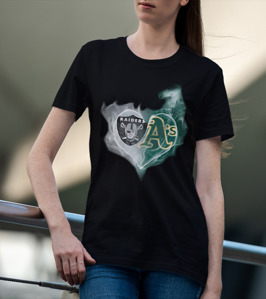 Raiders A's Heart Smoke T-Shirt