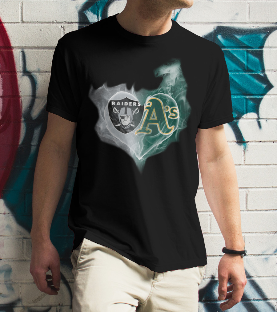 Raiders A's Heart Smoke T-Shirt