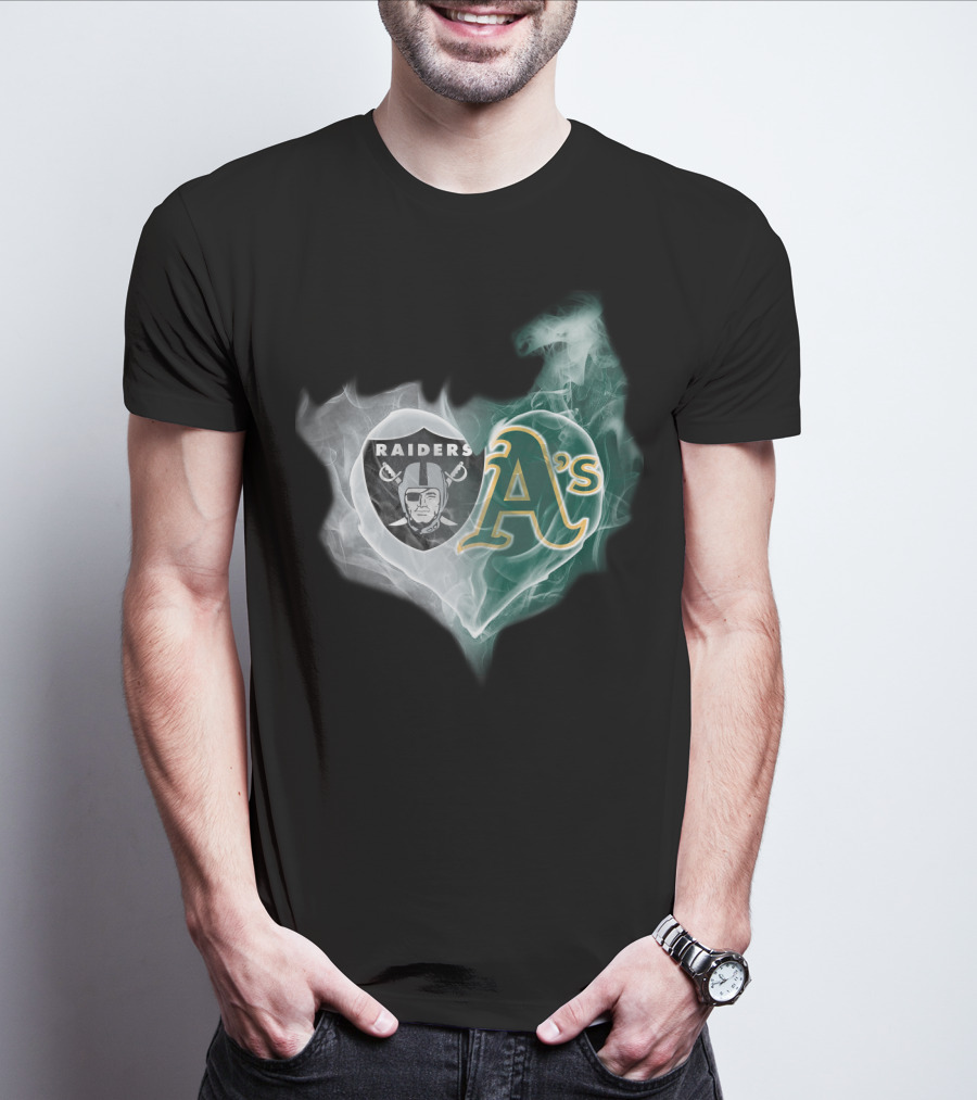 Raiders A's Heart Smoke T-Shirt