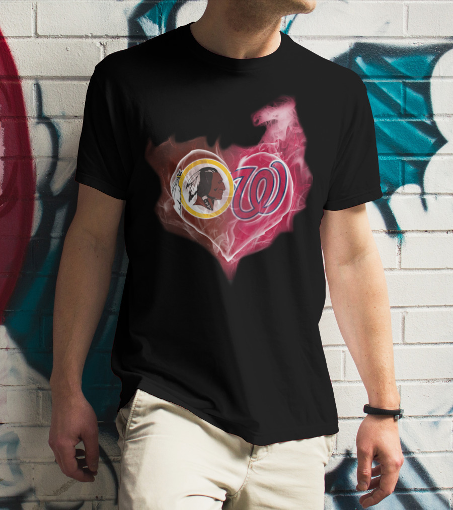 Redskins Nationals Heart Logo Fusion T-Shirt