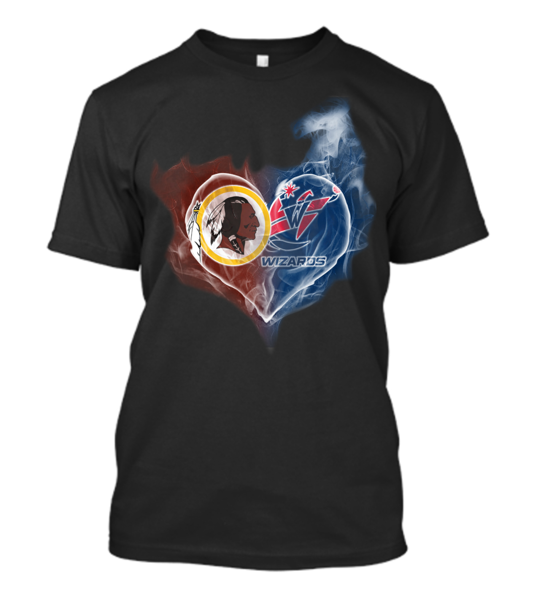 Redskins Washington Wizards Heart Smoke Effect T-Shirt