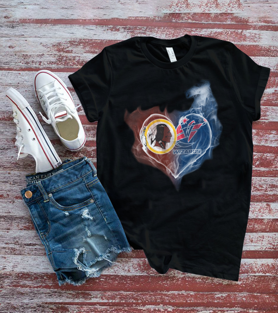 Redskins Washington Wizards Heart Smoke Effect T-Shirt