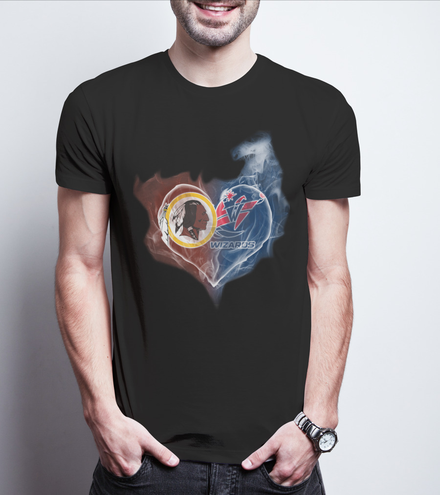 Redskins Washington Wizards Heart Smoke Effect T-Shirt
