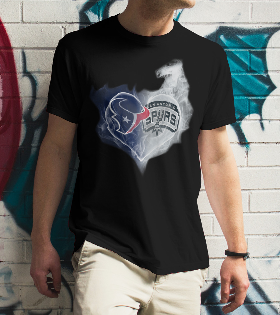 Texans San Antonio Spurs Heart T-Shirt