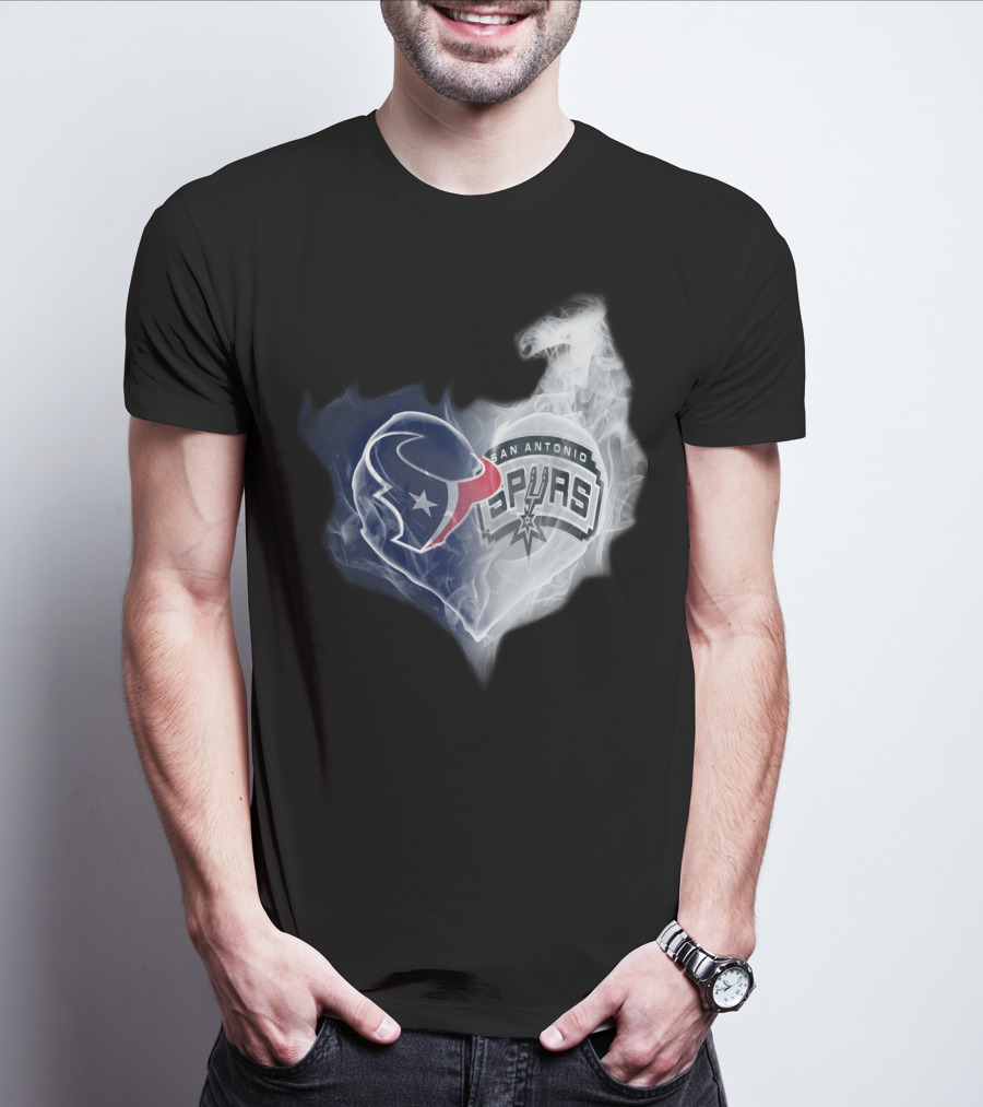 Texans San Antonio Spurs Heart T-Shirt