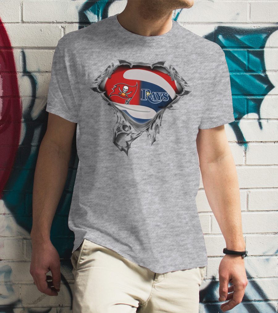 Buccaneers Rays Superhero Torn T-Shirt