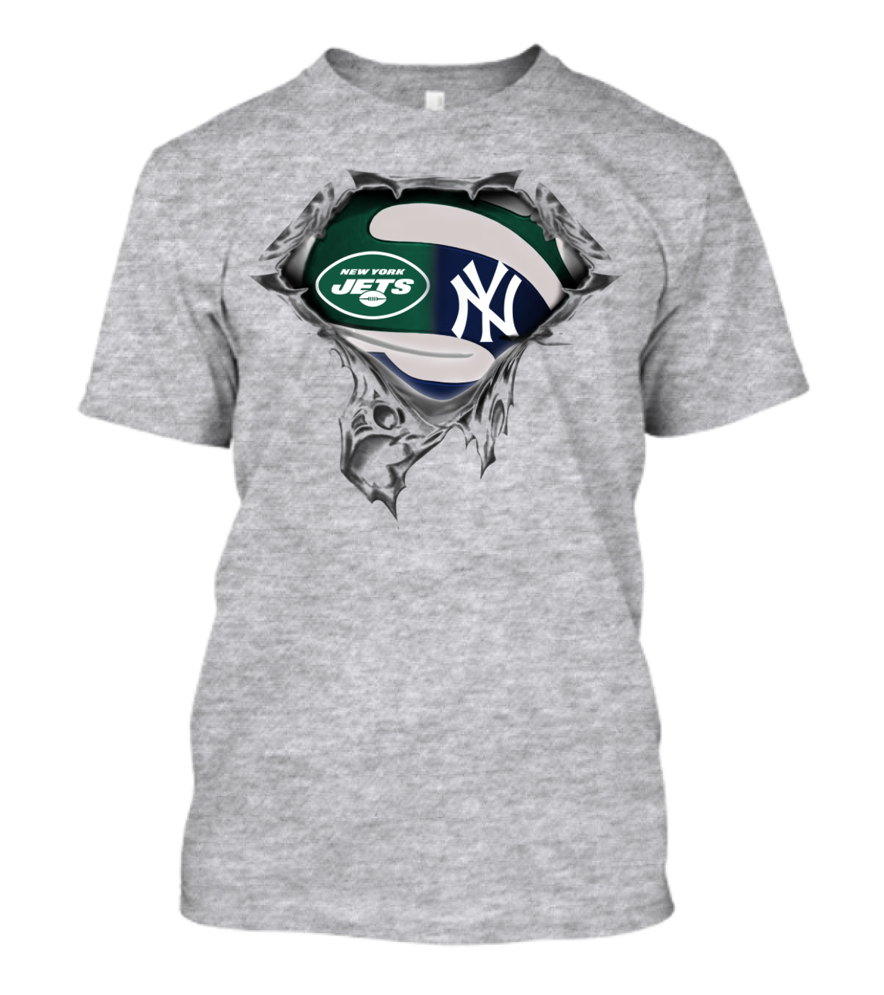 New York Jets New York Yankees Logo Fusion T-Shirt