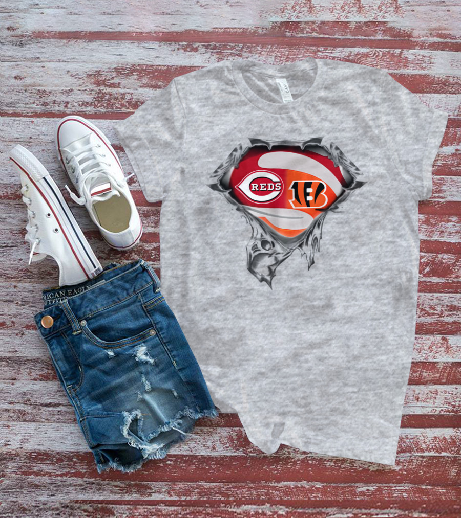 Cincinnati Reds Bengals Logo Mashup T-Shirt