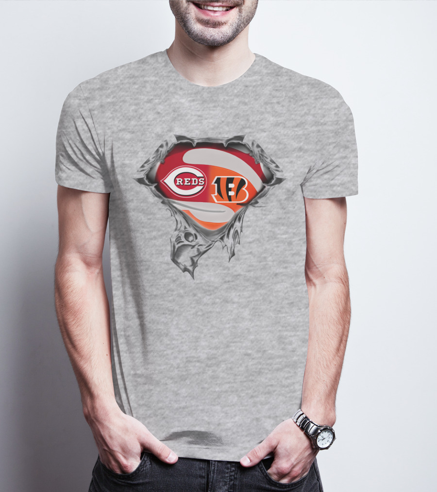 Cincinnati Reds Bengals Logo Mashup T-Shirt