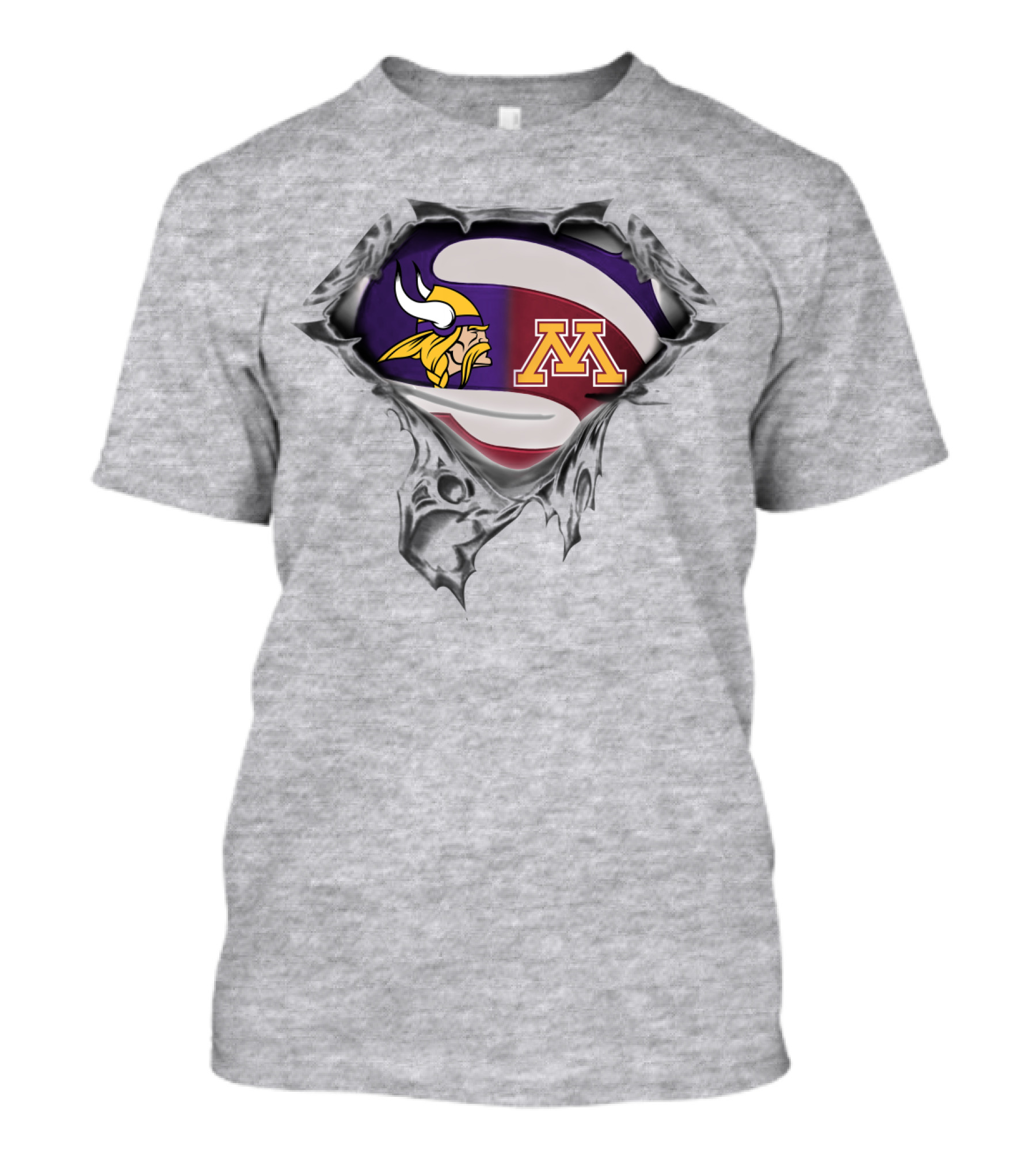 Vikings Minnesota Golden Gophers Logo Superhero Shield T-Shirt