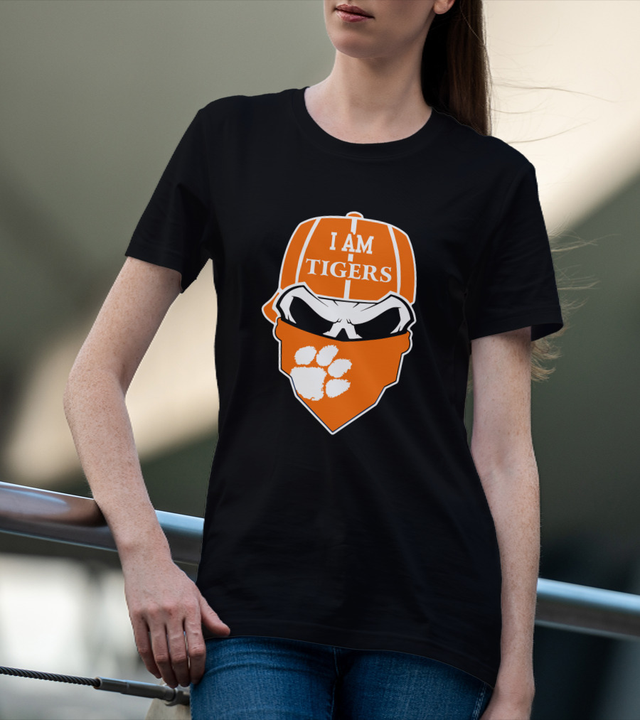 Clemson Tigers I Am Tigers Skull Paw T-Shirt